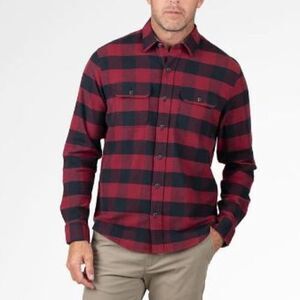 NWT TAILOR VINTAGE Airotec Buffalo Stretch Flannel Shirt Size Large